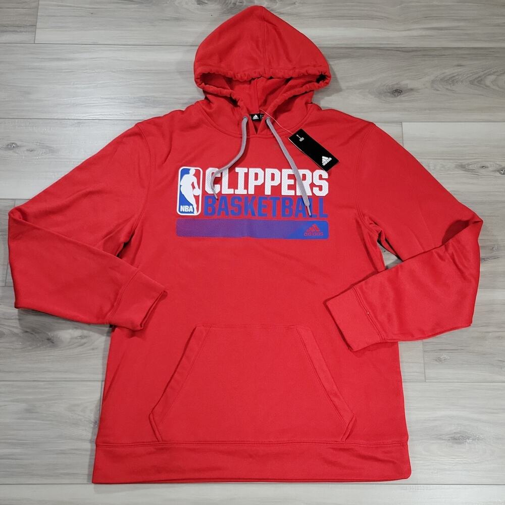 LA Clippers Sweater Men's Medium Red Pullover Hoodie Sweatshirt Long Sleeve New